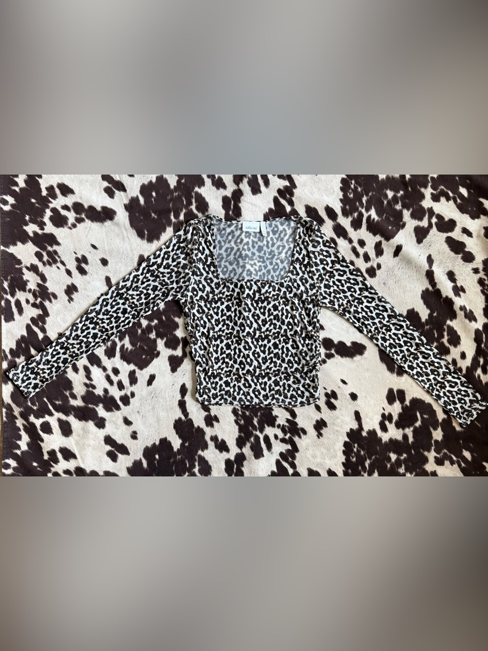 Willow & Root Cheetah Mesh Cropped Top